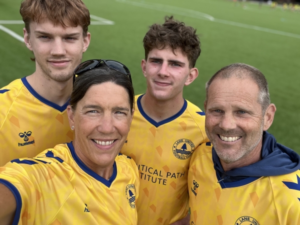 Family with C-Path sponsored jerseys